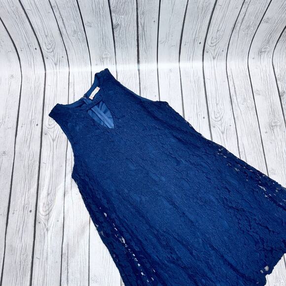Altar’d State Navy Blue Boho Lace Dress Size Medium - Picture 2 of 5